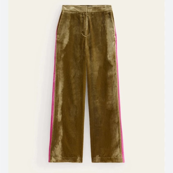 Boden Westbourne Velvet Trousers Relaxed Wide Leg High Rise Groovy US 6R Rare - Picture 4 of 9